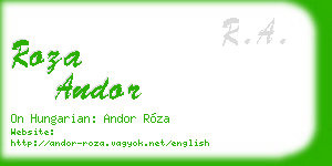 roza andor business card