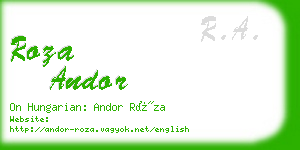 roza andor business card